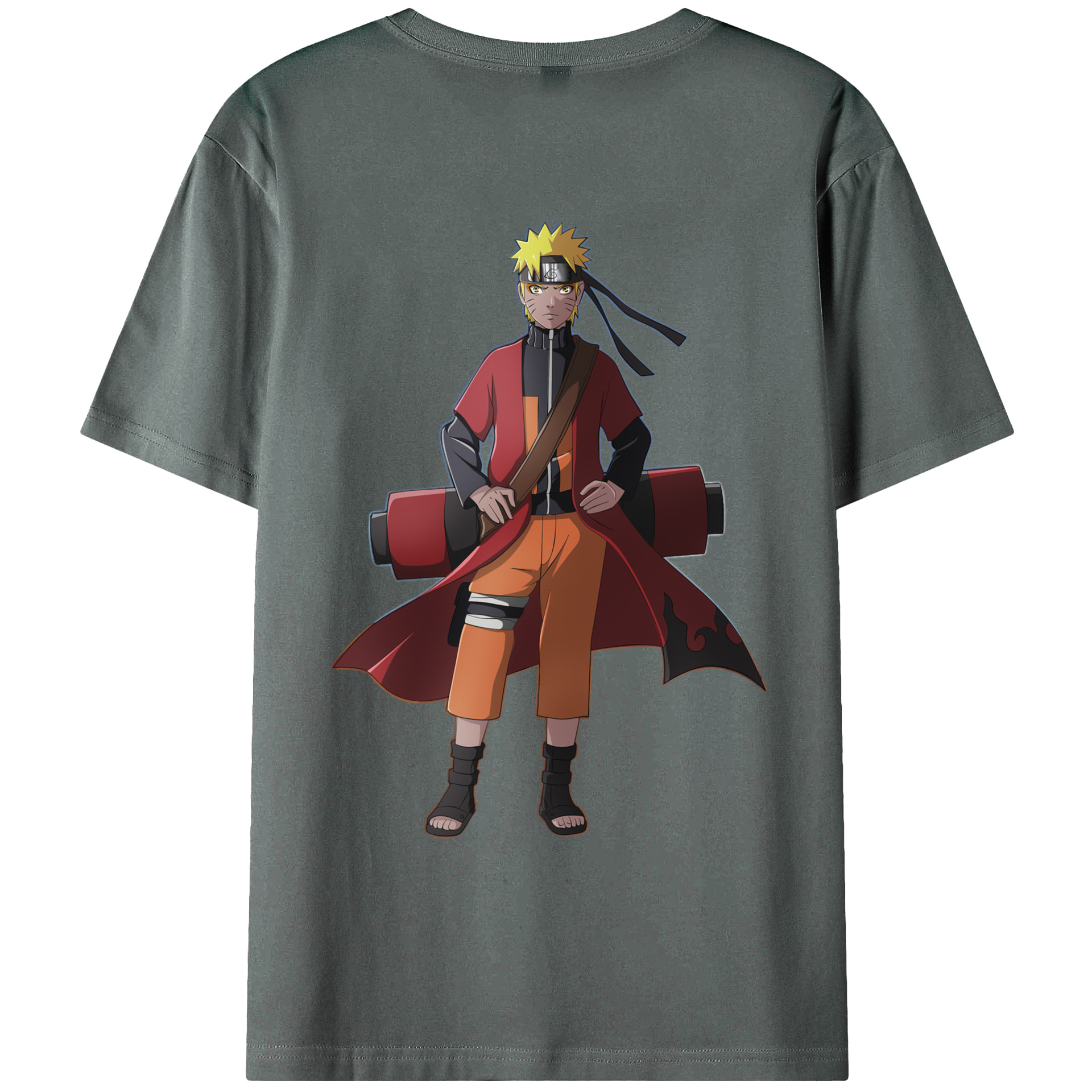 （画像用） NARUTO -ナルト- うずまき ナルト Uzumaki Naruto 綿100％ メンズ半袖Tシャツ（バックプリント） 通気性